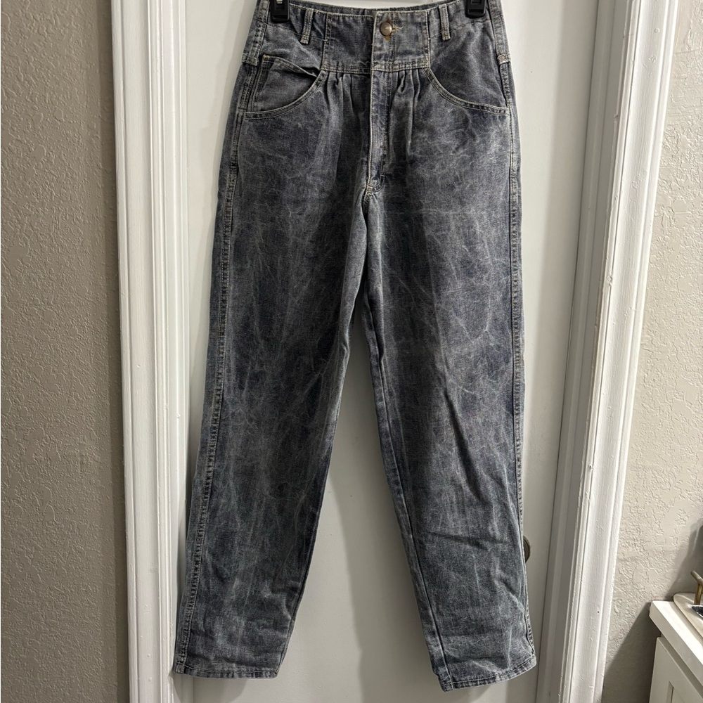 Vintage Bonjour High waist Acid Wash Jeans